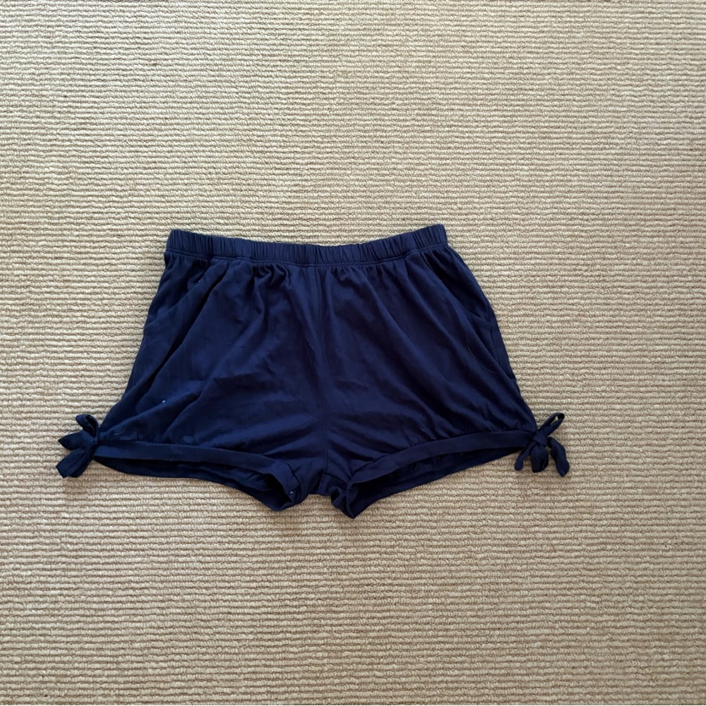 LA Made Navy Blue Shorts with Bow Accents